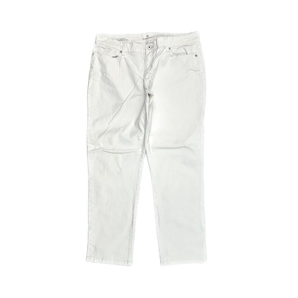 Liz Claiborne City Fit Skinny Boyfriend Women's size 12 White Denim Jeans